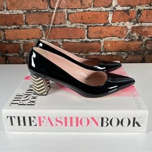 Kate Spade New York Black Patent  Block Heel Pumps